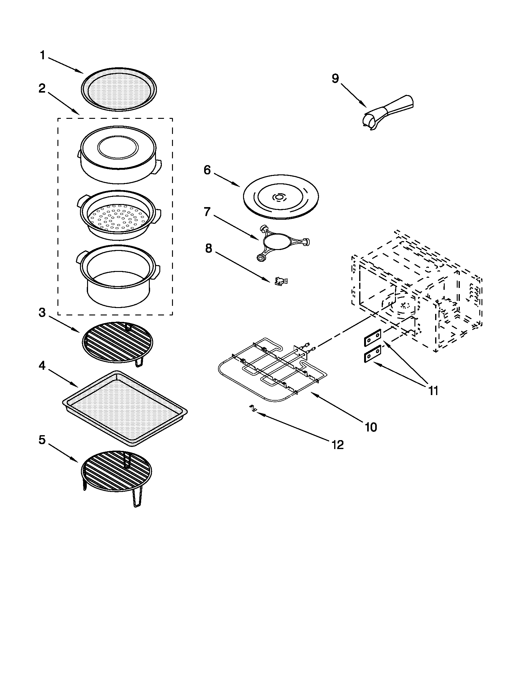 Internal microwave parts