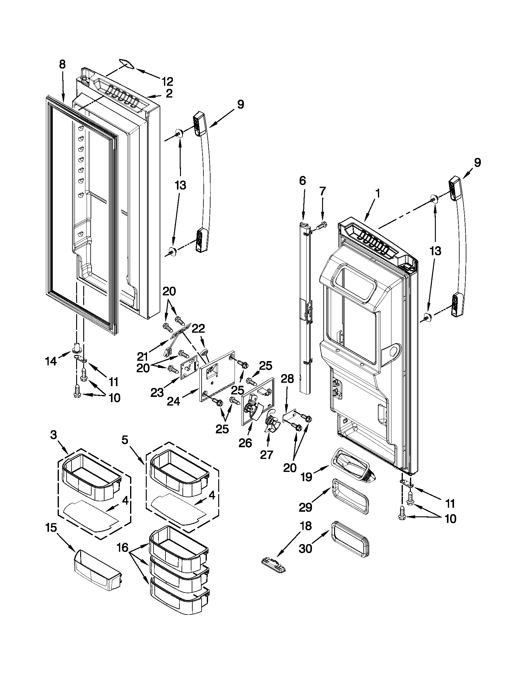 Refrigerator door parts