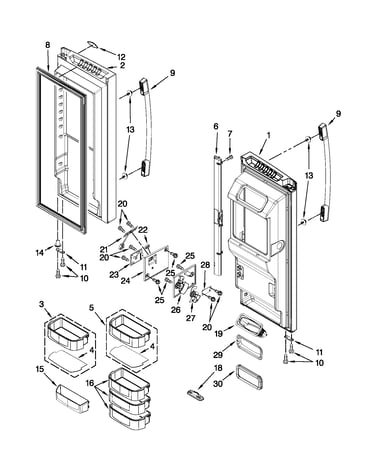Refrigerator door parts