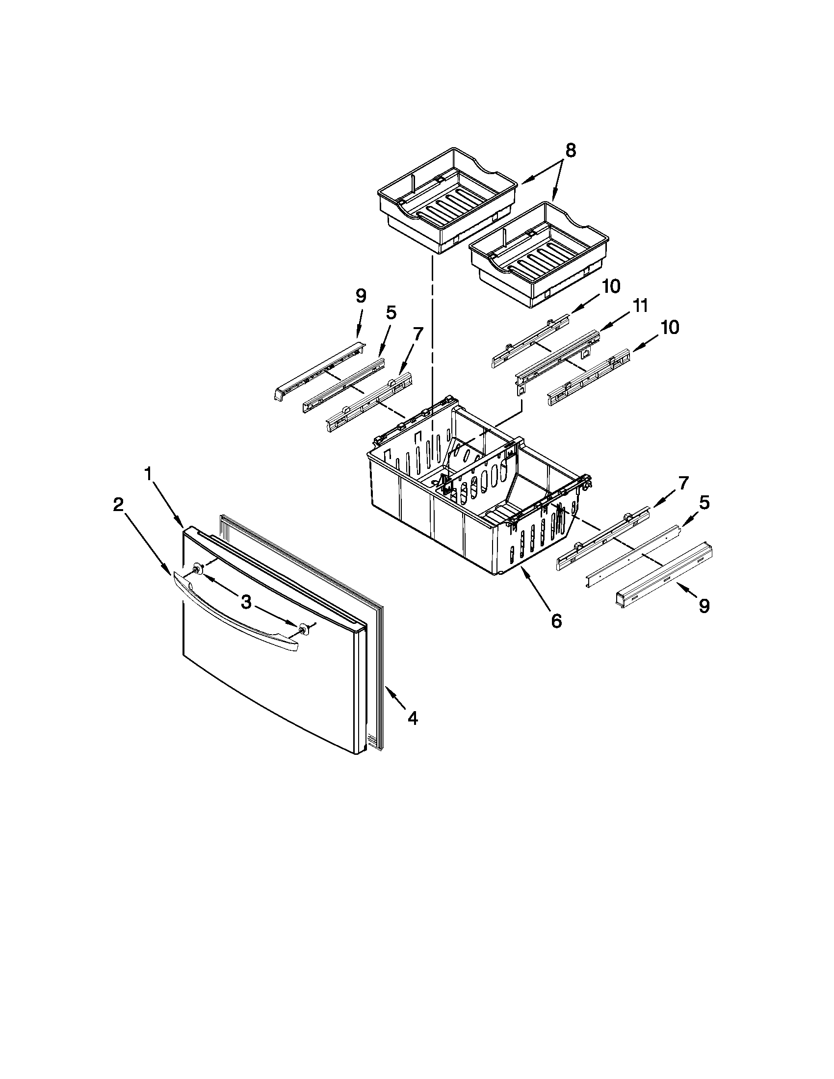 Freezer door parts