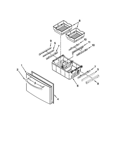 Freezer door parts
