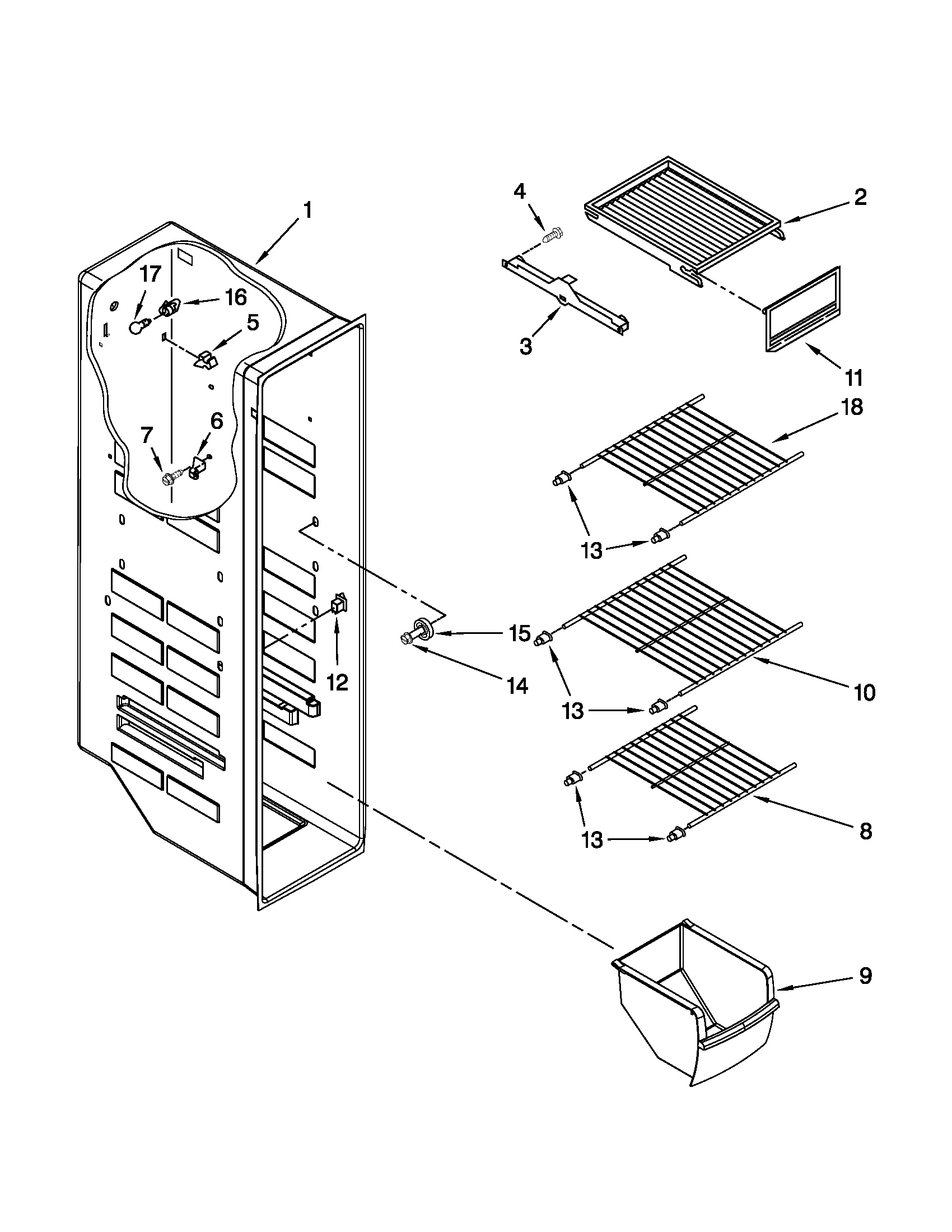 Freezer liner parts
