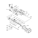 Whirlpool ED5PVEXWS14 motor and ice container parts diagram