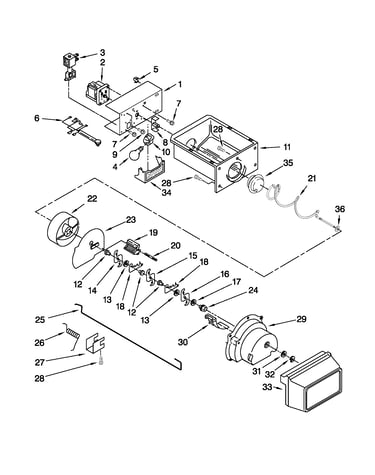 Motor and ice container parts