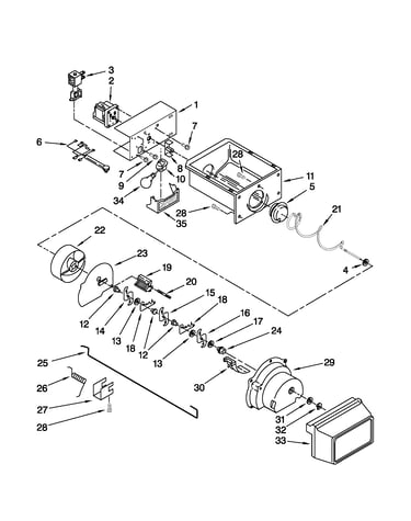 Motor and ice container parts