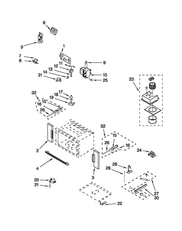 Cabinet and stirrer parts