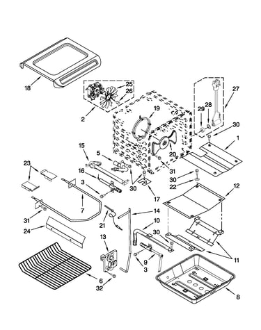 Internal oven parts