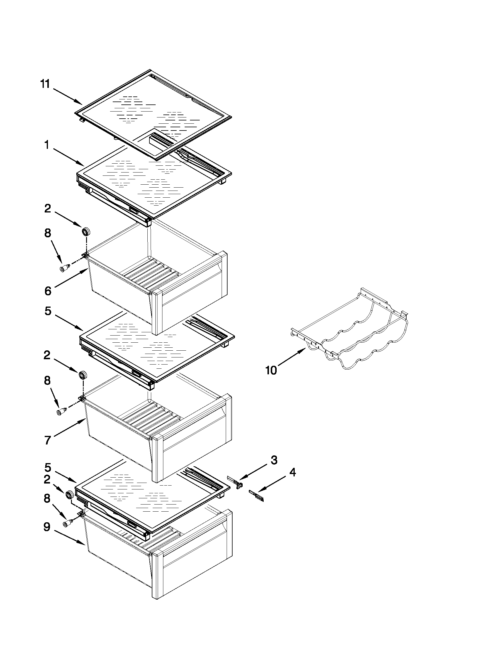 Refrigerator shelf parts