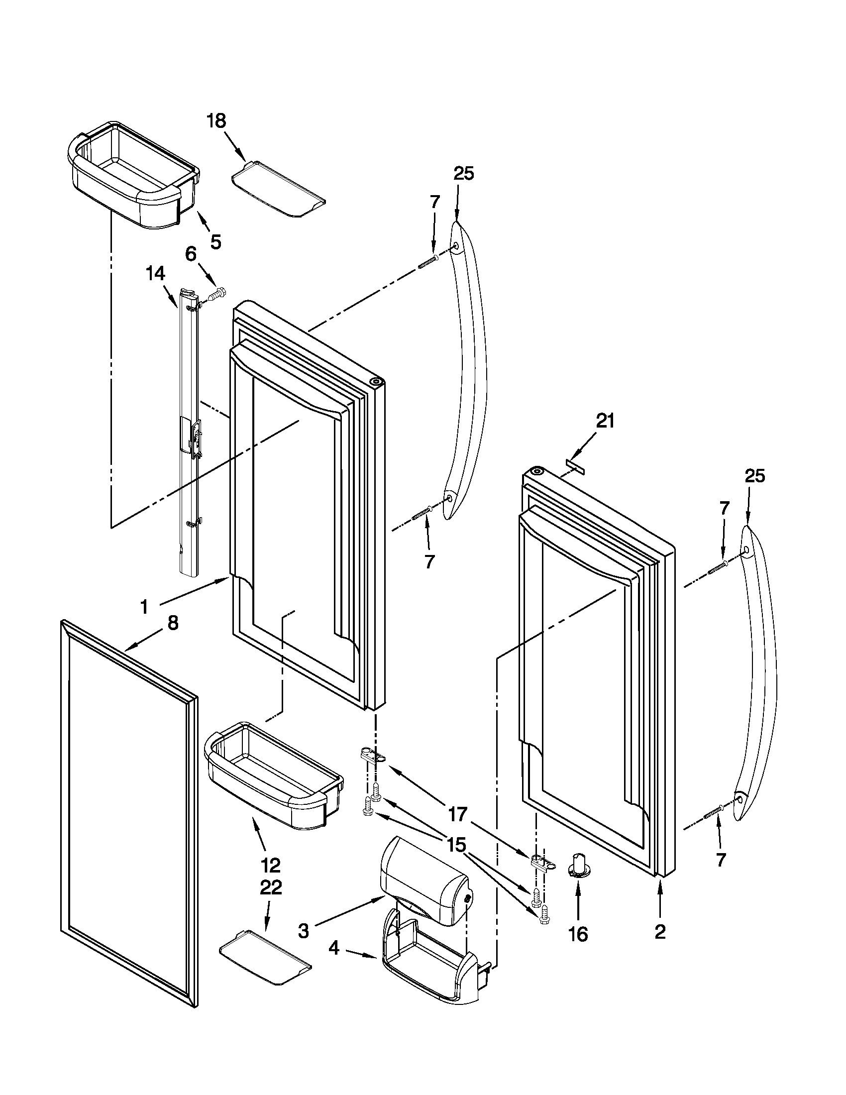 Refrigerator door parts