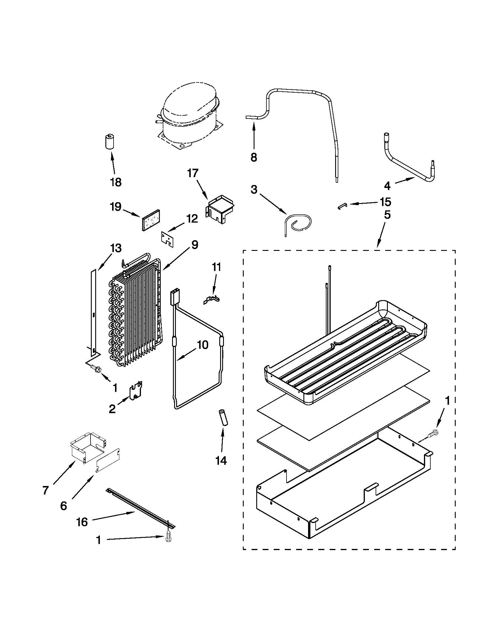 Lower unit and tube parts