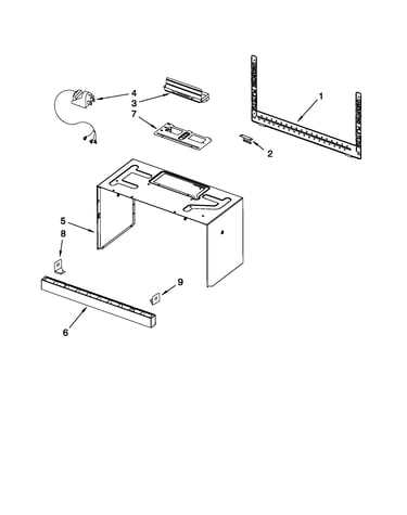 Cabinet and installation parts