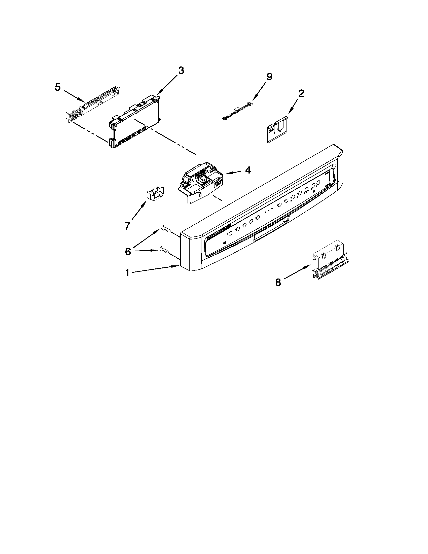 Control panel and latch parts