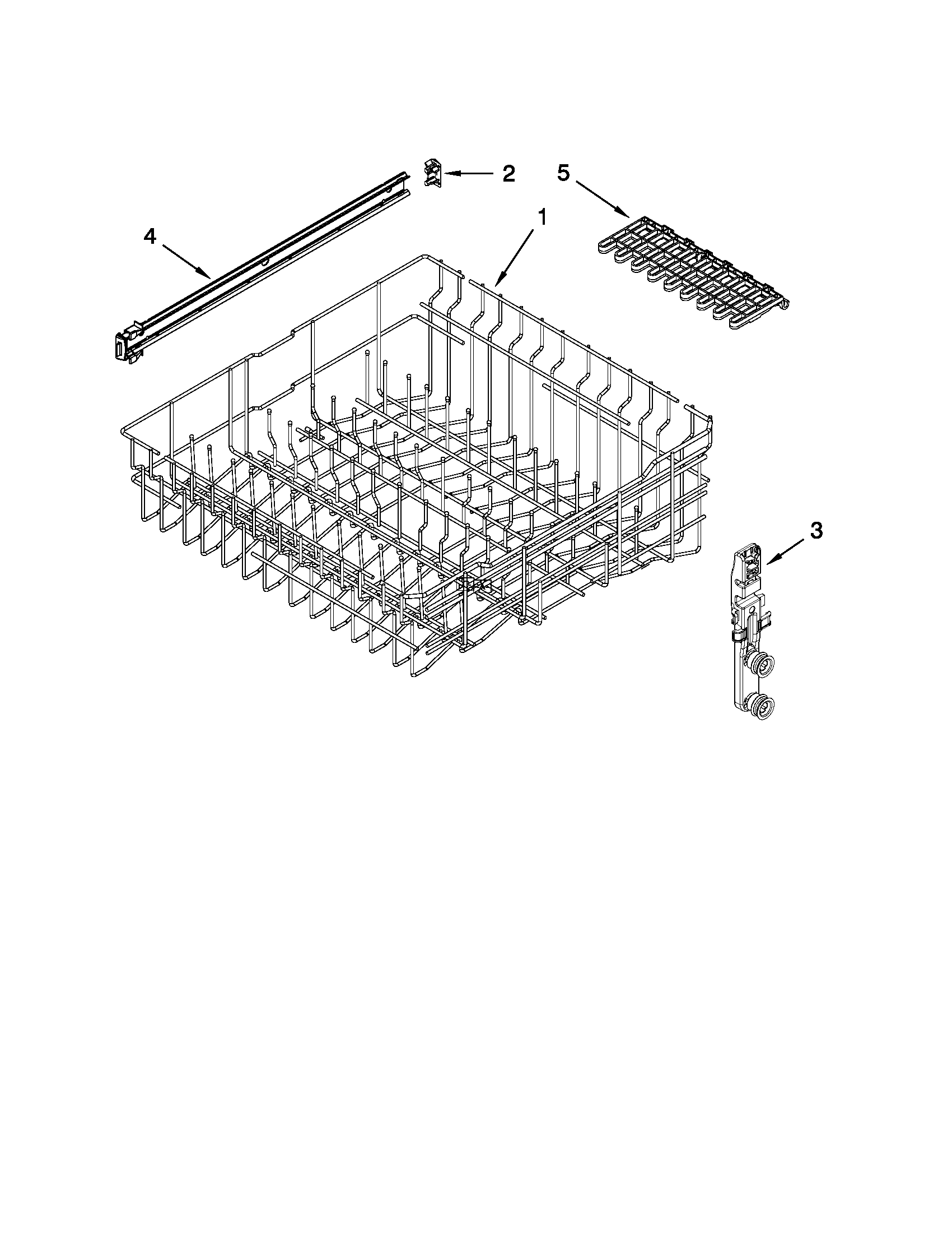 Upper rack and track parts
