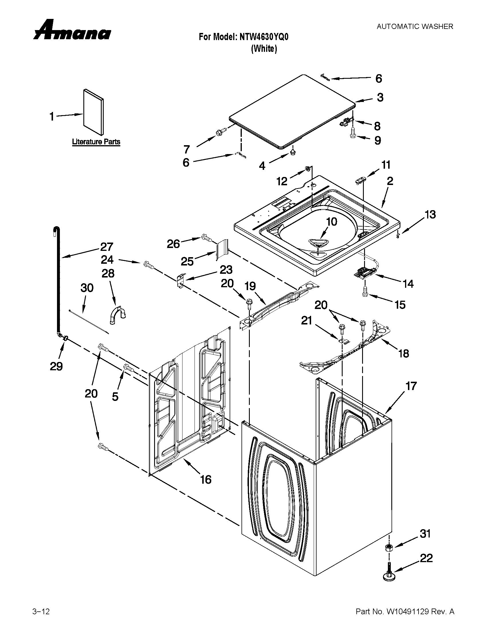 Top and cabinet parts