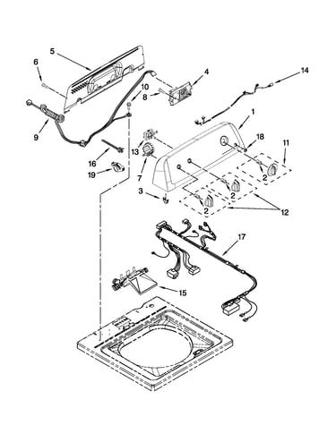 Controls and water inlet parts