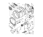 Maytag MLE20PDBYW0 bulkhead and blower parts diagram