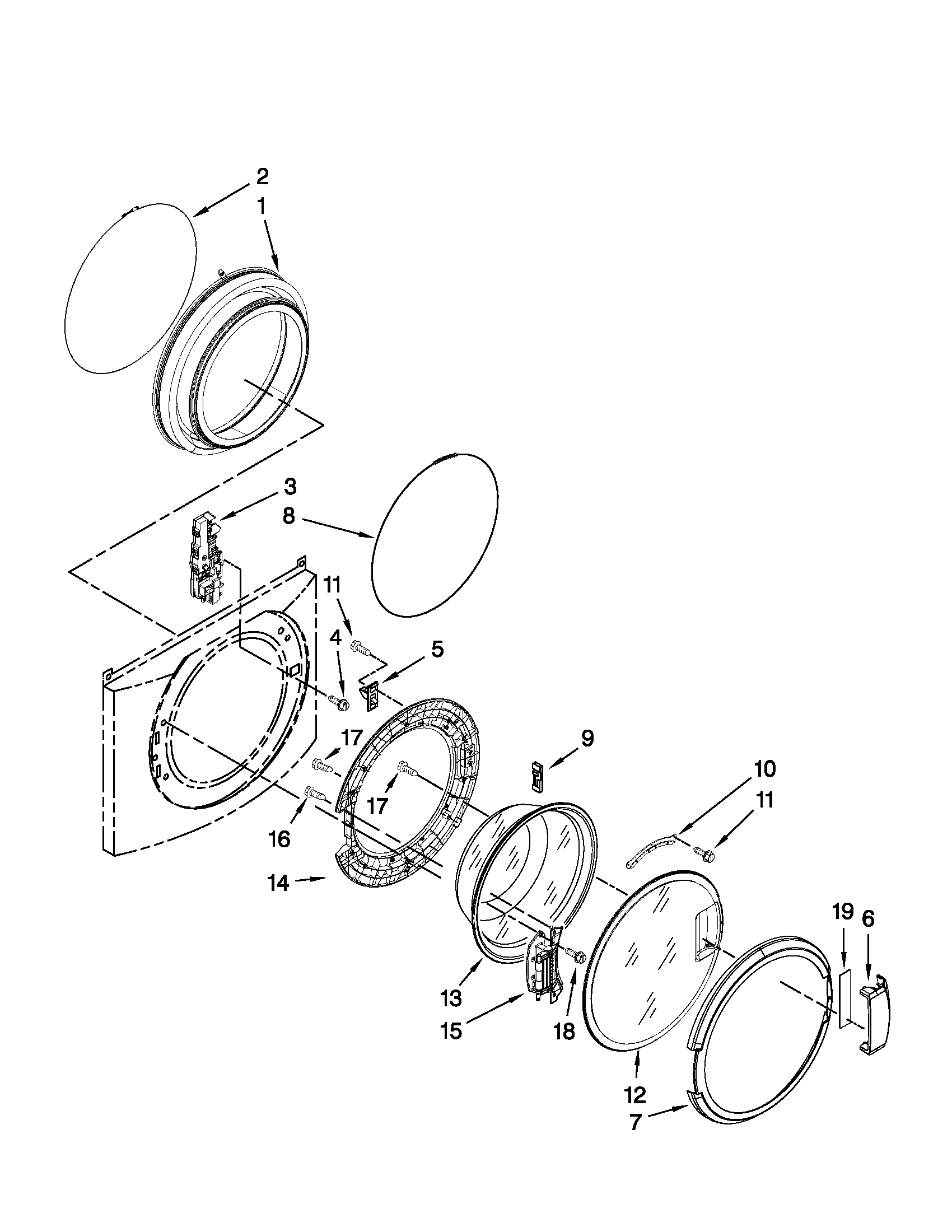 WASHER DOOR PARTS