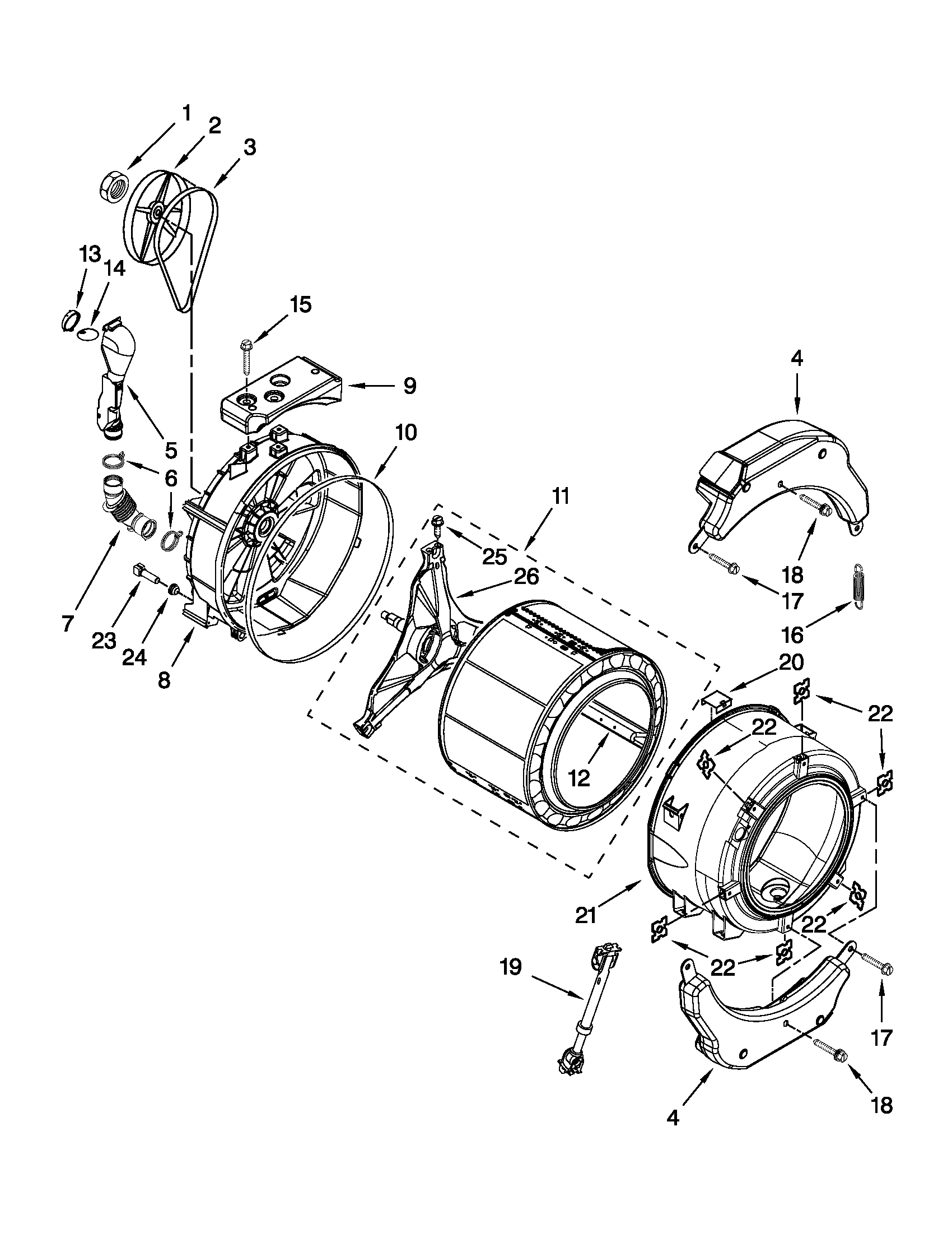Tub and basket parts