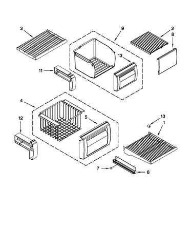 Freezer shelf parts