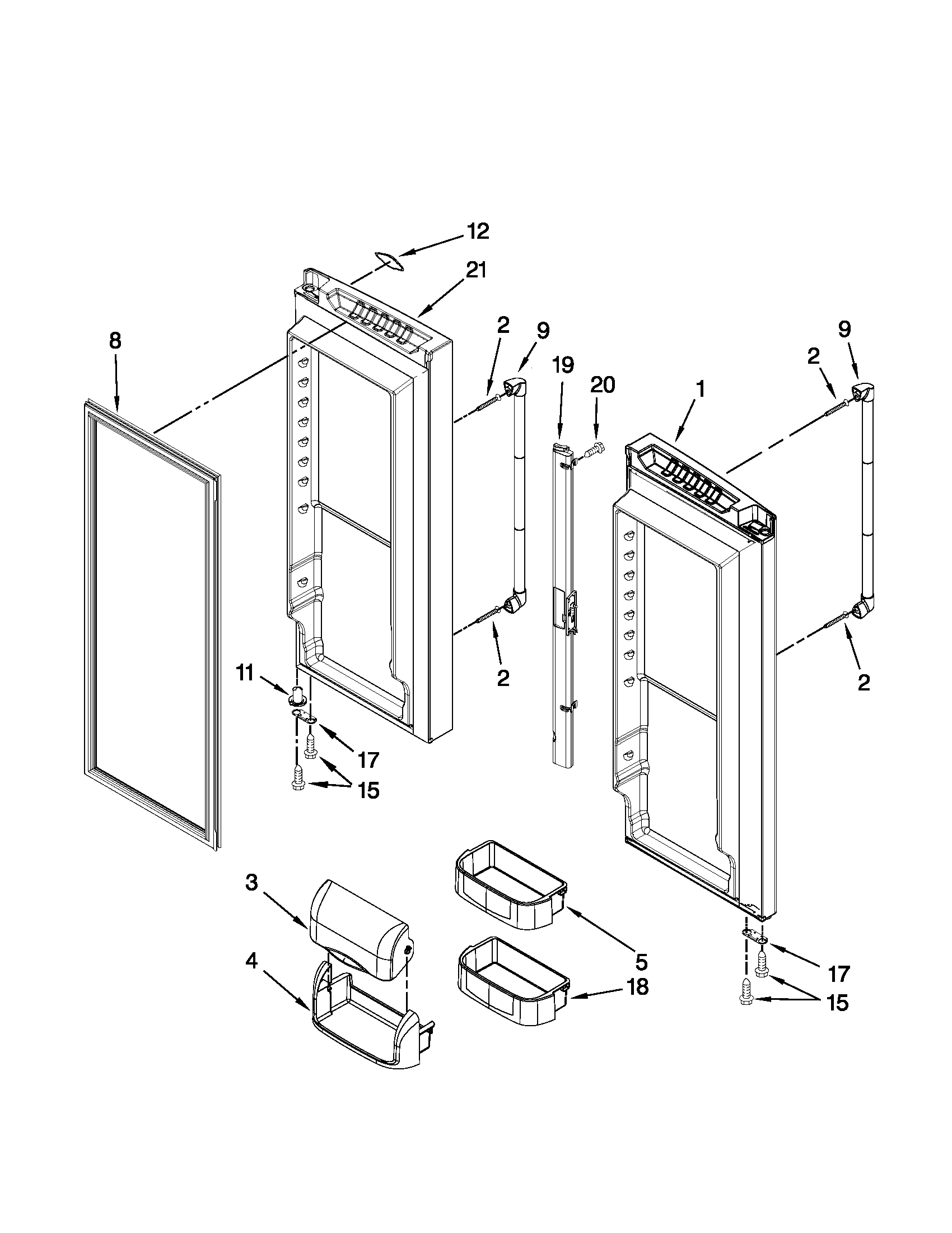 Refrigerator door parts