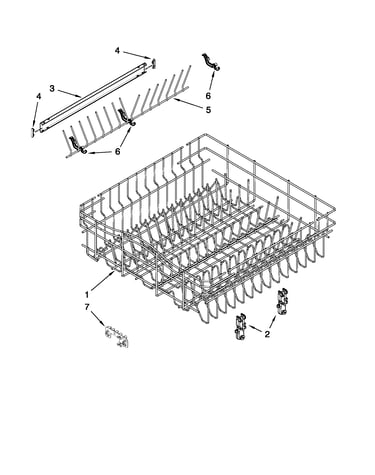 Upper rack and track parts