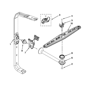 Upper wash and rinse parts
