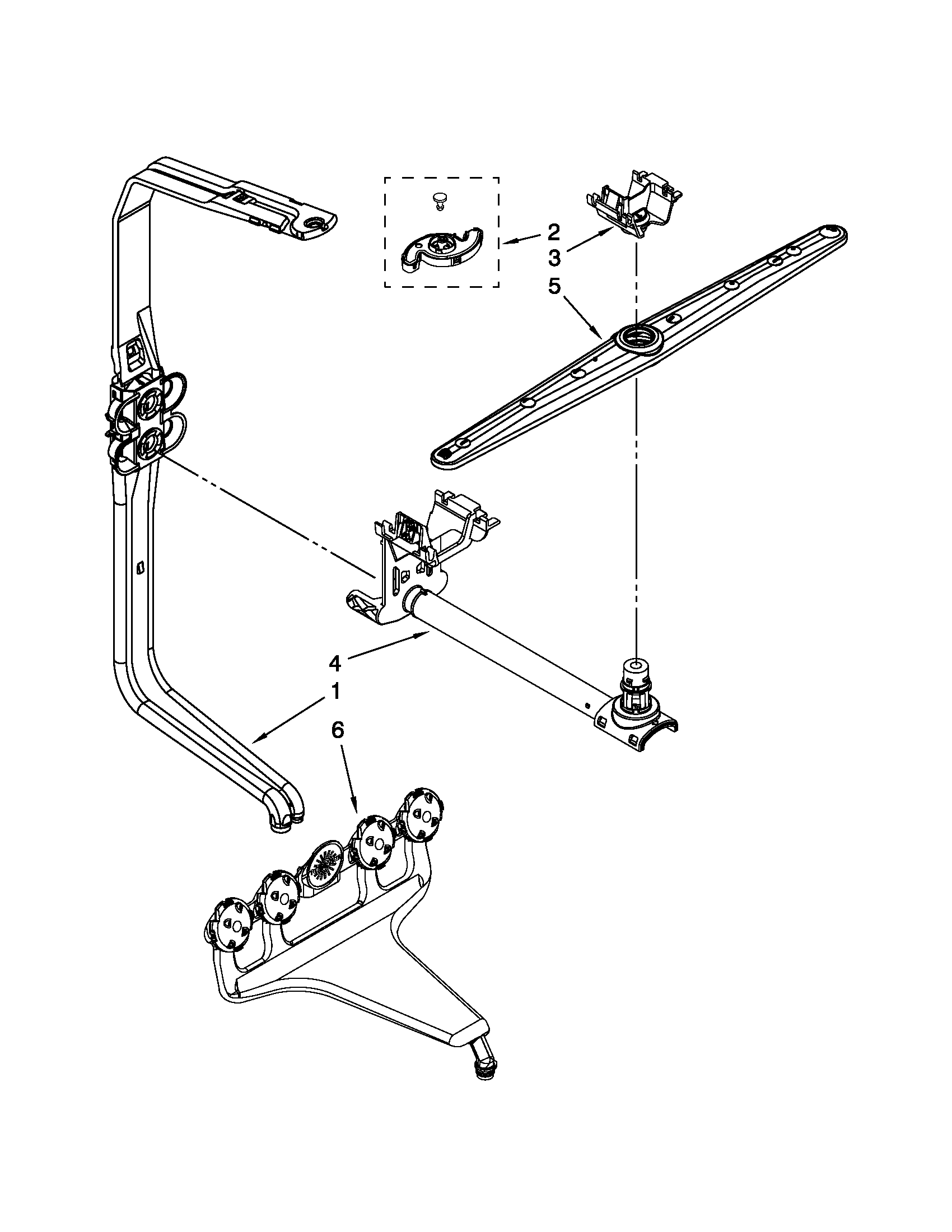 Upper wash and rinse parts