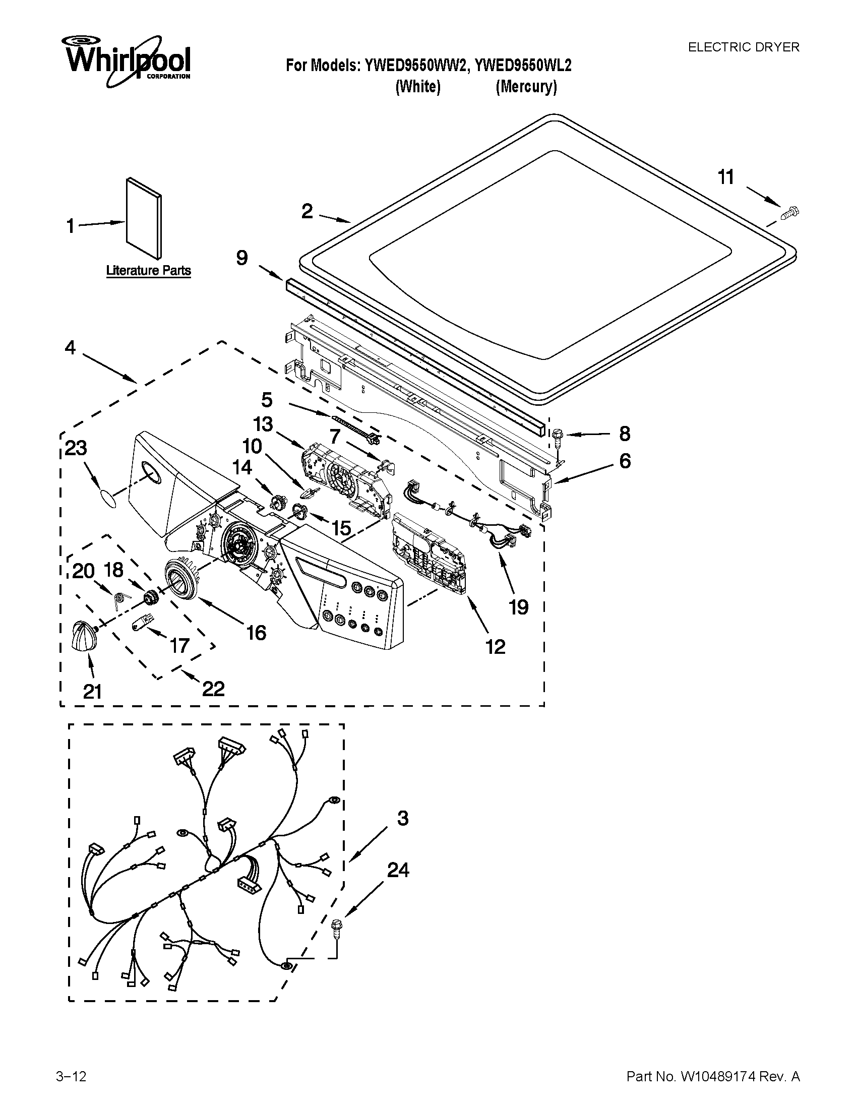 Top and console parts