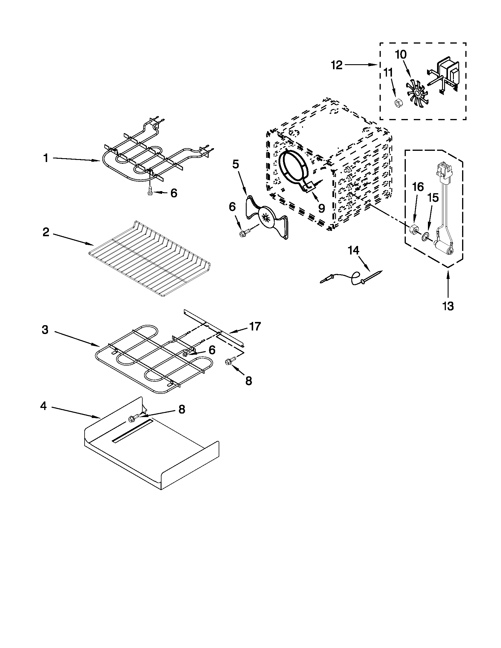 Internal oven parts