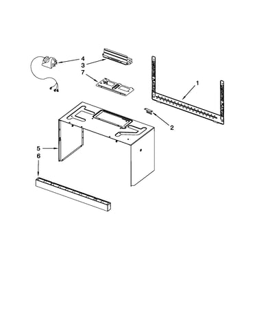 Cabinet and installation parts