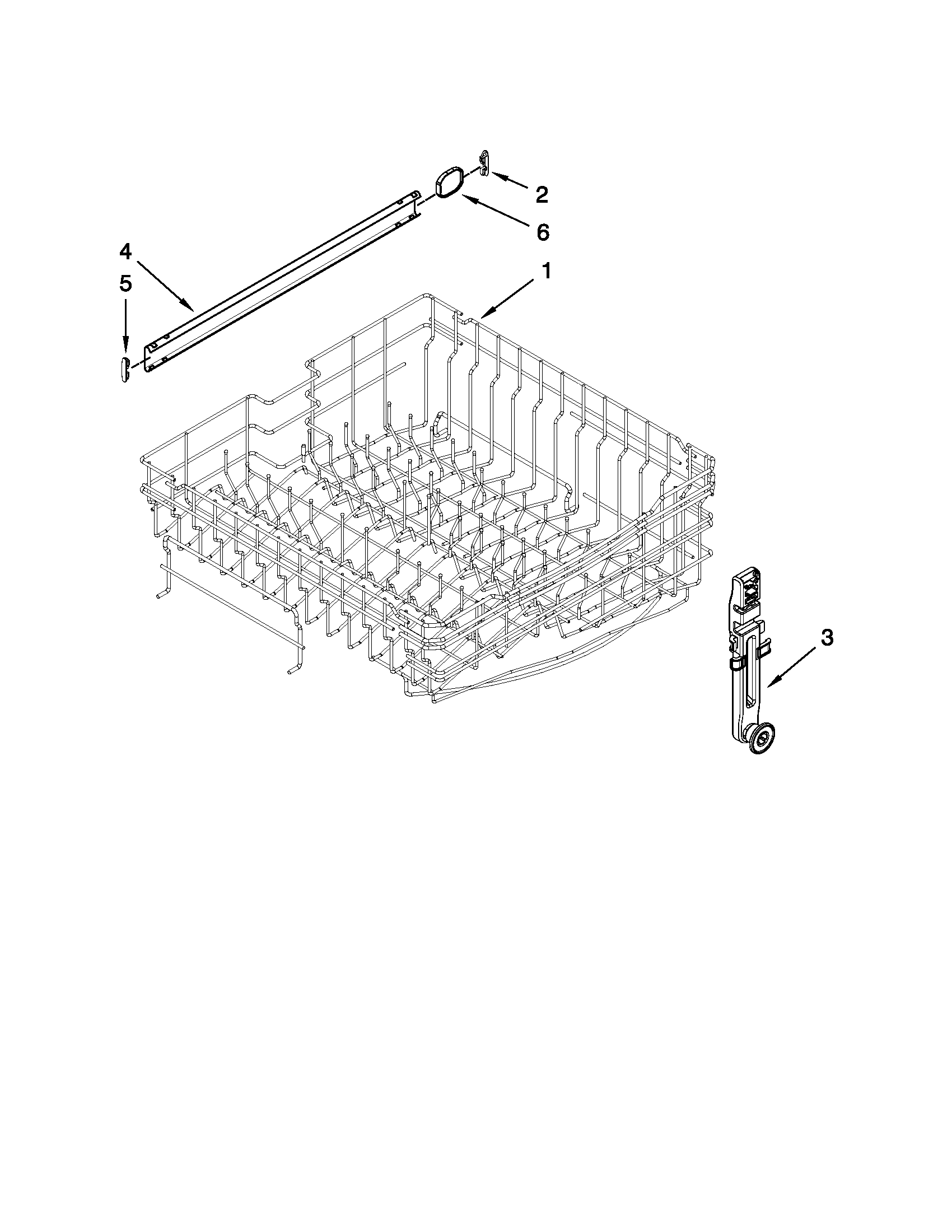 Upper rack and track parts