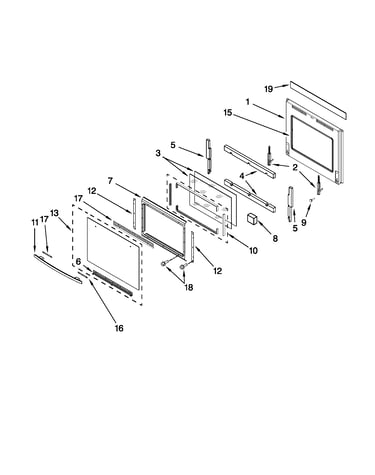 Oven door parts