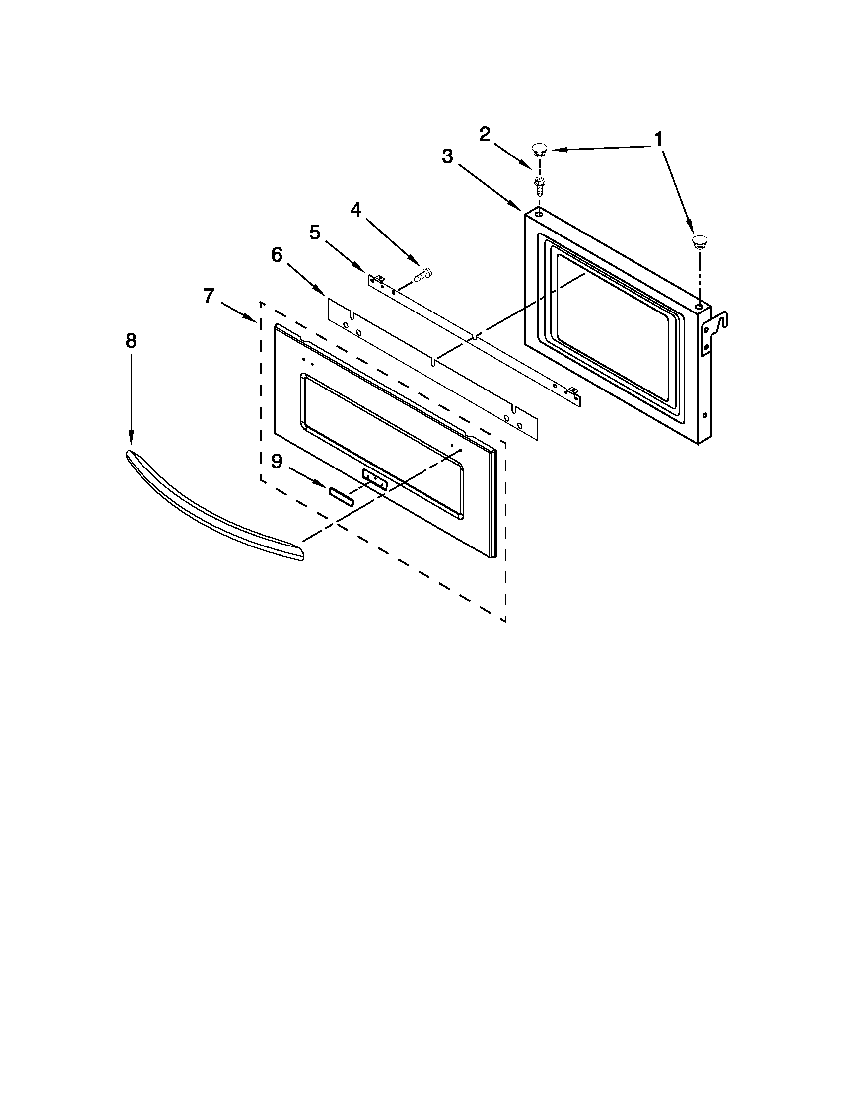 Microwave door parts