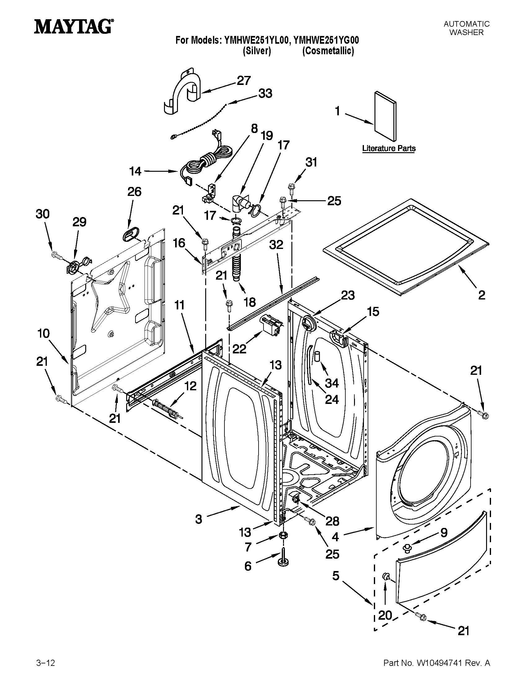 TOP AND CABINET PARTS