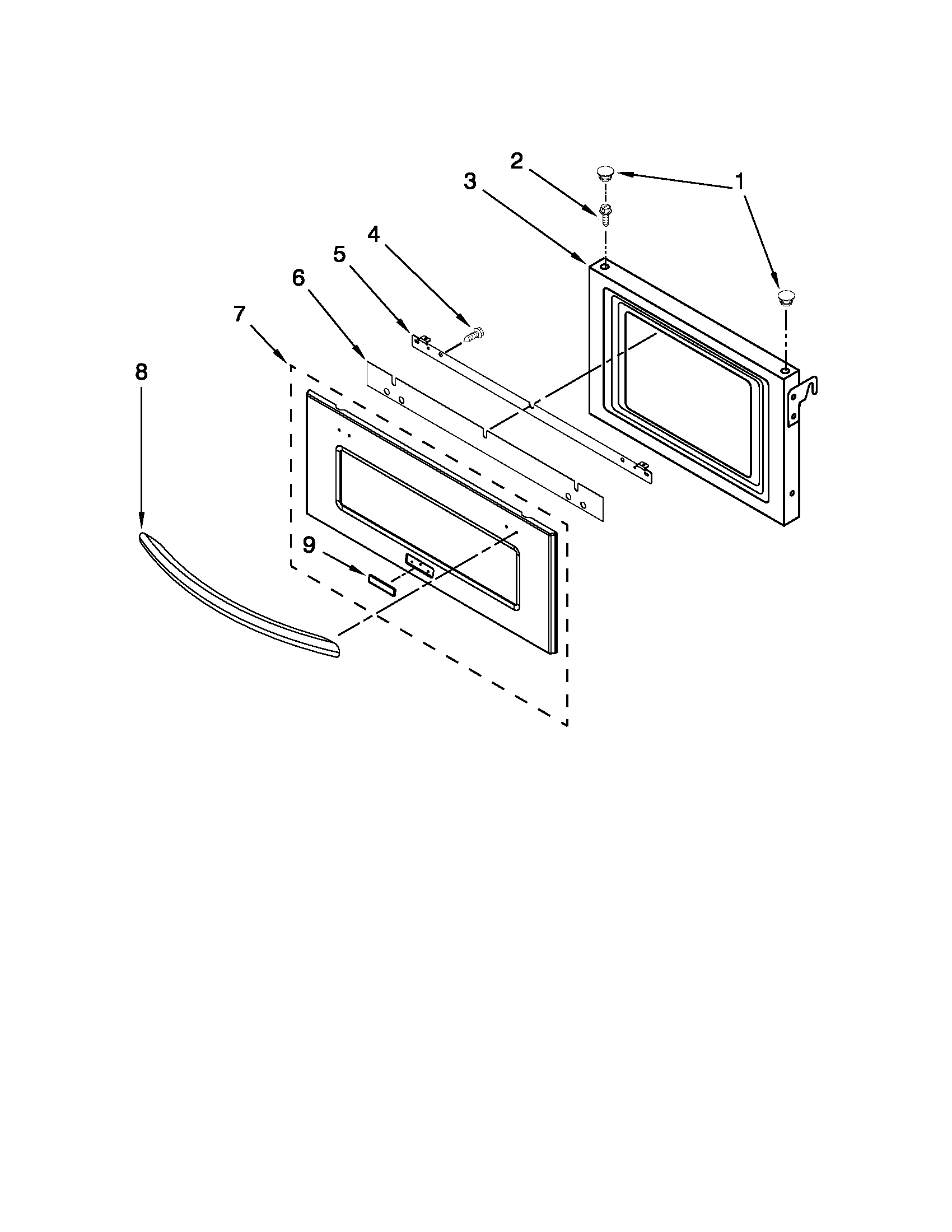 Microwave door parts