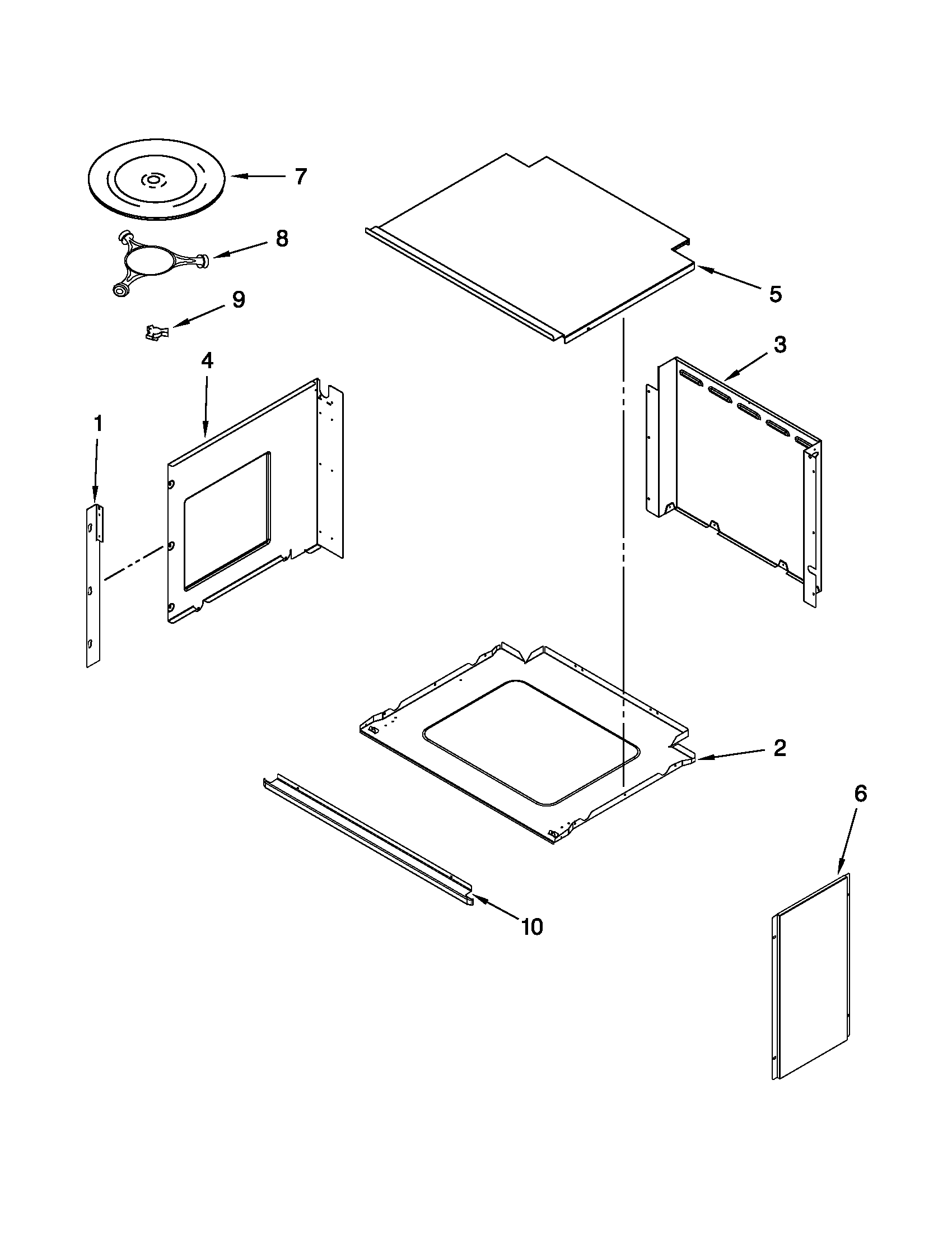 Top support and turntable parts
