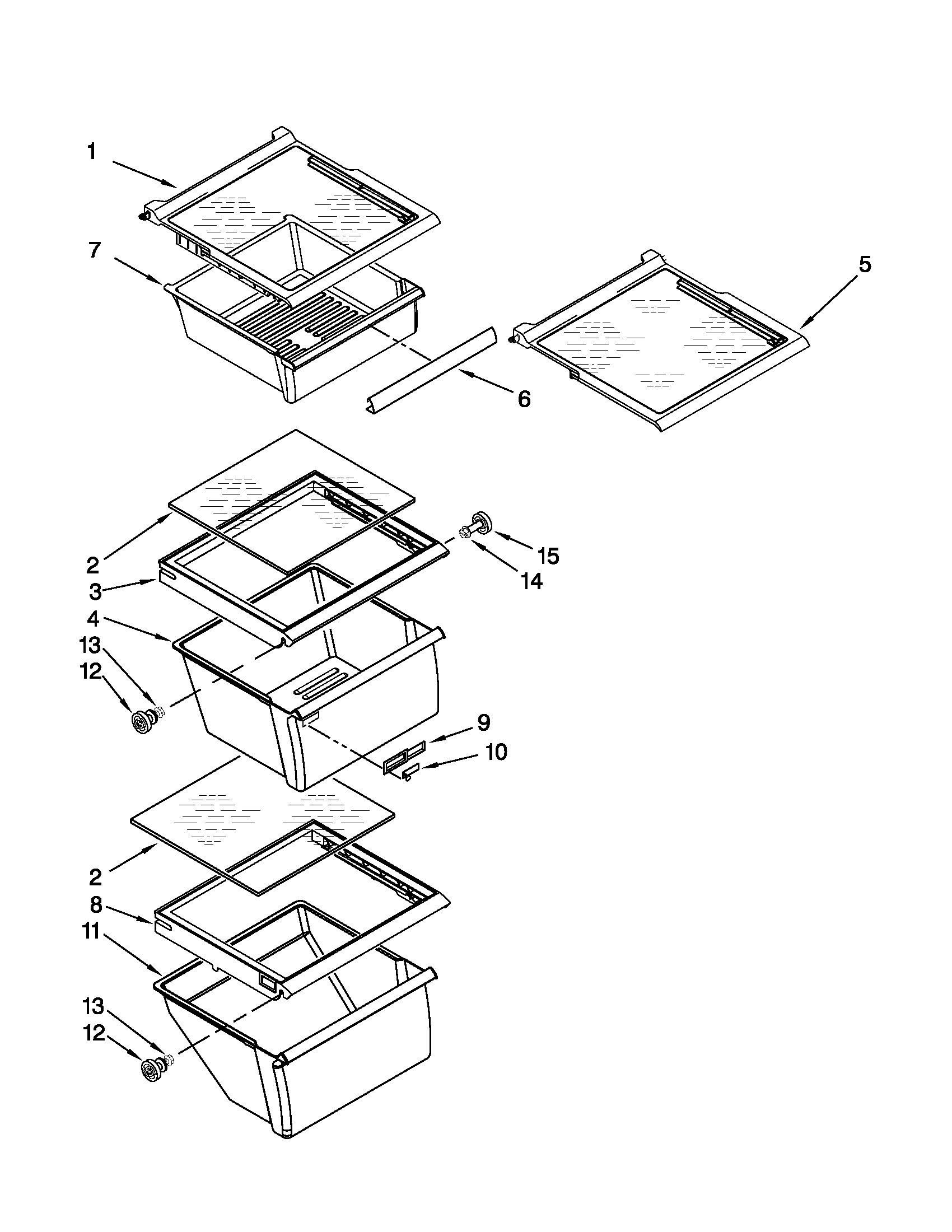 Refrigerator shelf parts