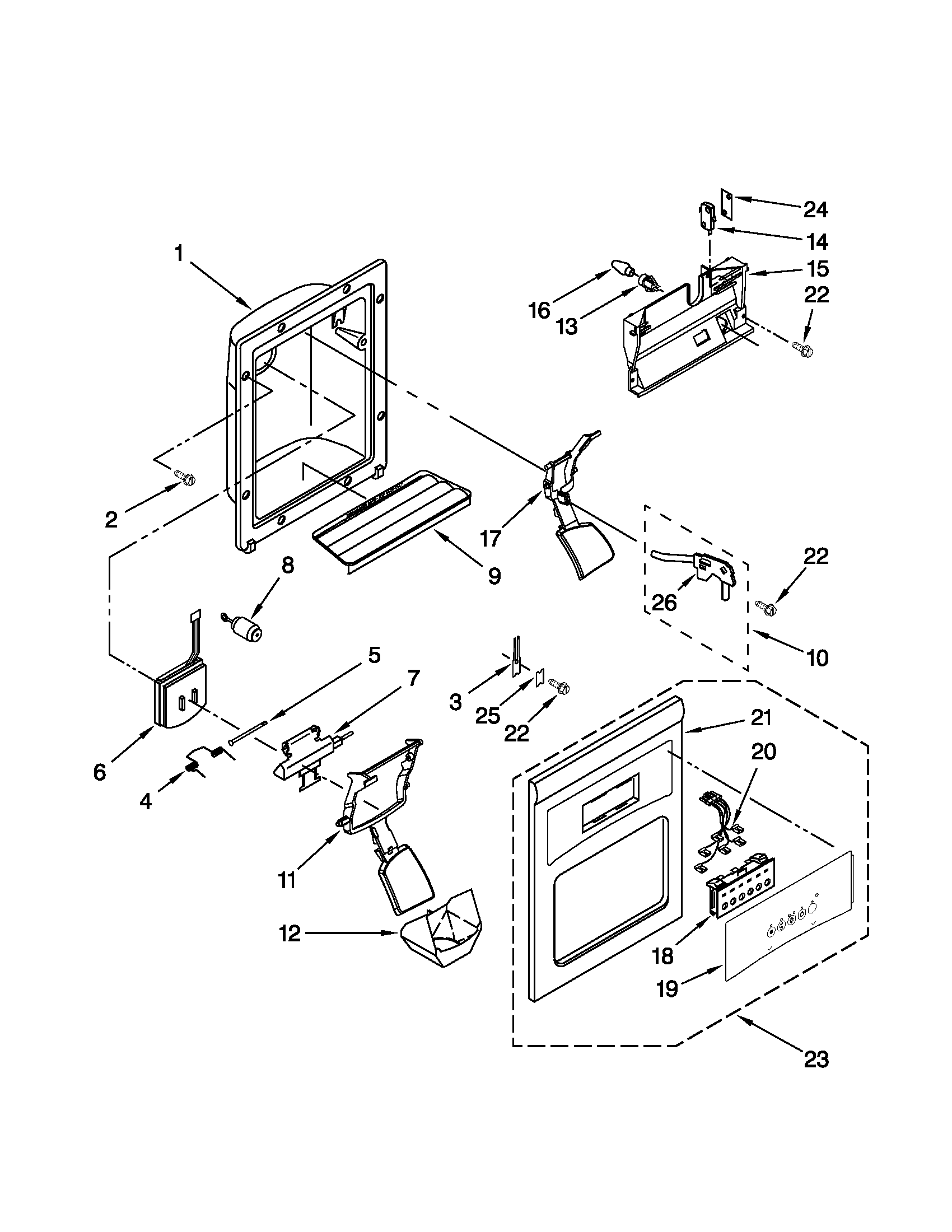 Dispenser front parts