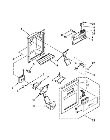 Dispenser front parts