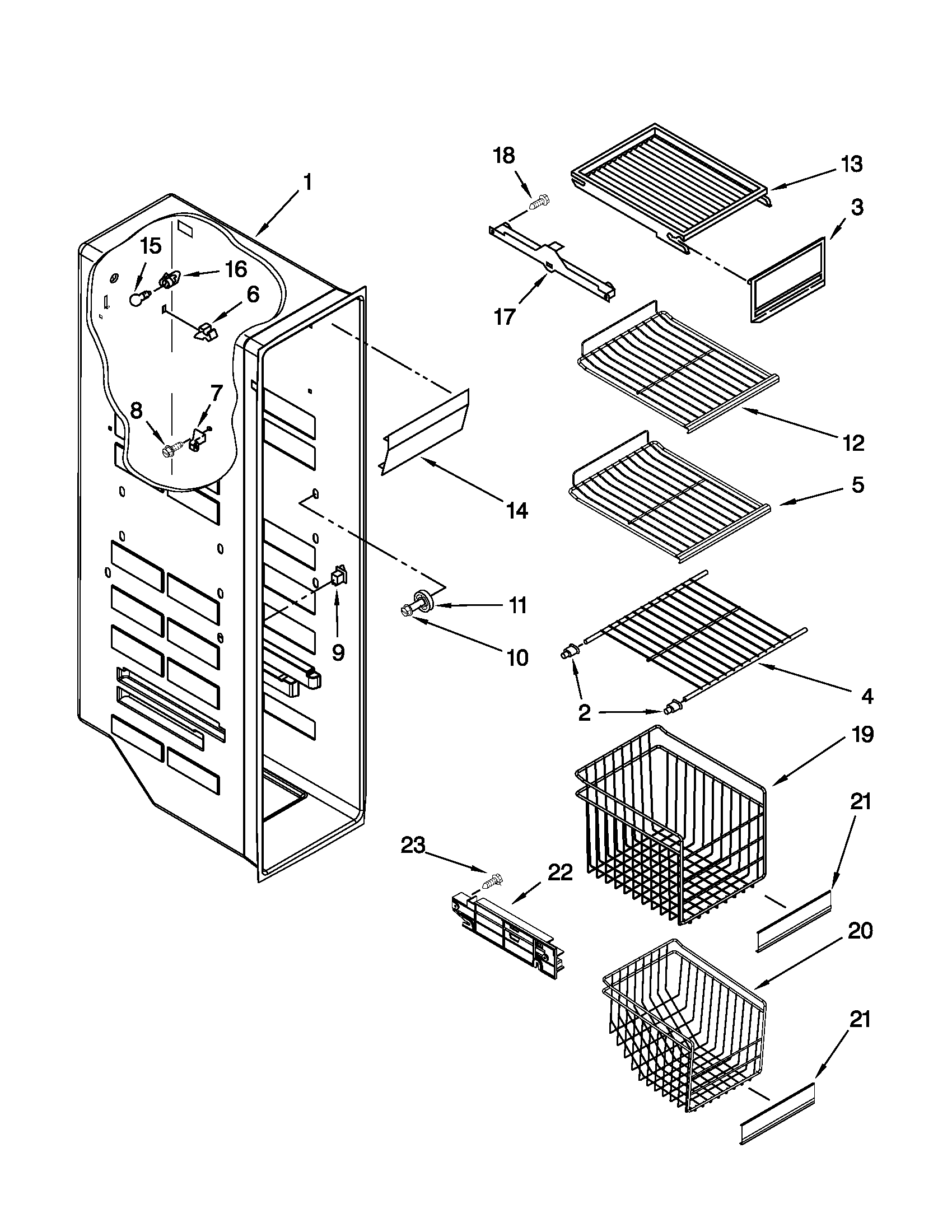 Freezer liner parts