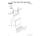 Whirlpool WDF510PAYB4 door and panel parts diagram