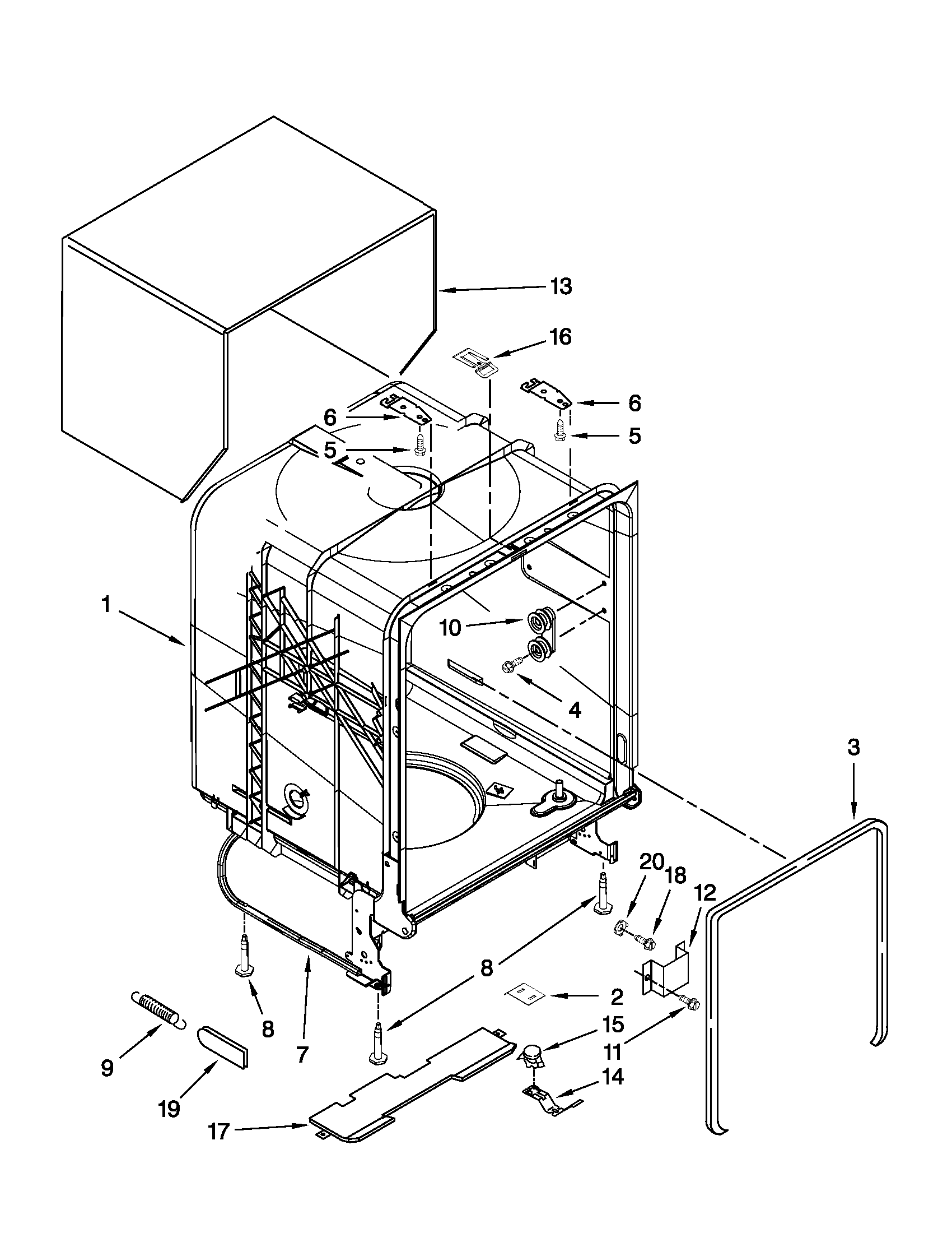 TUB AND FRAME PARTS