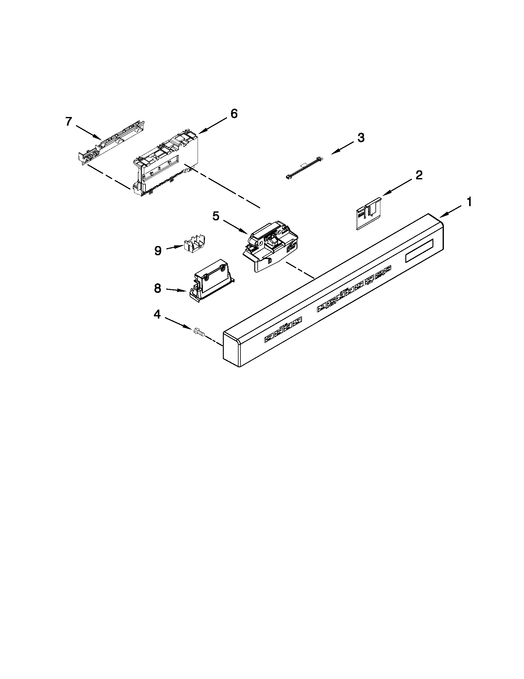Control panel and latch parts