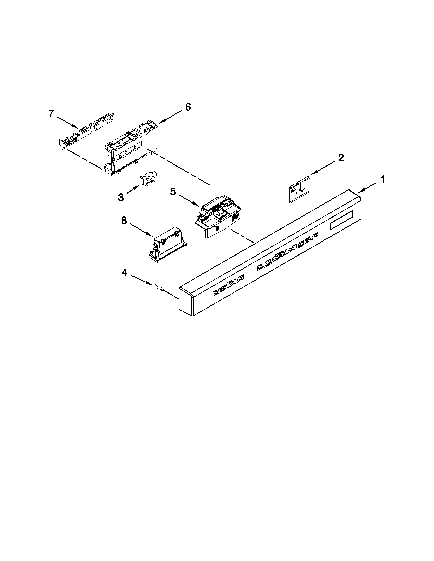 Control panel and latch parts