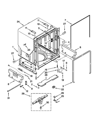 Tub and frame parts