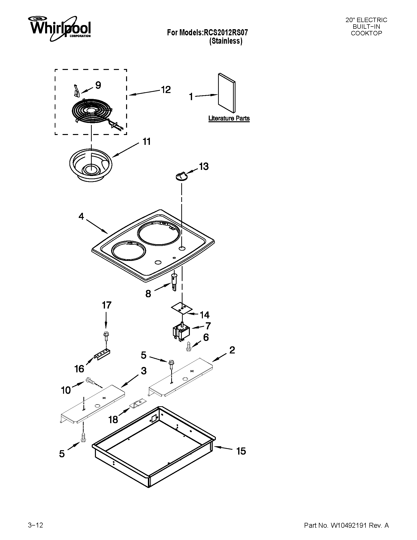 COOKTOP PARTS