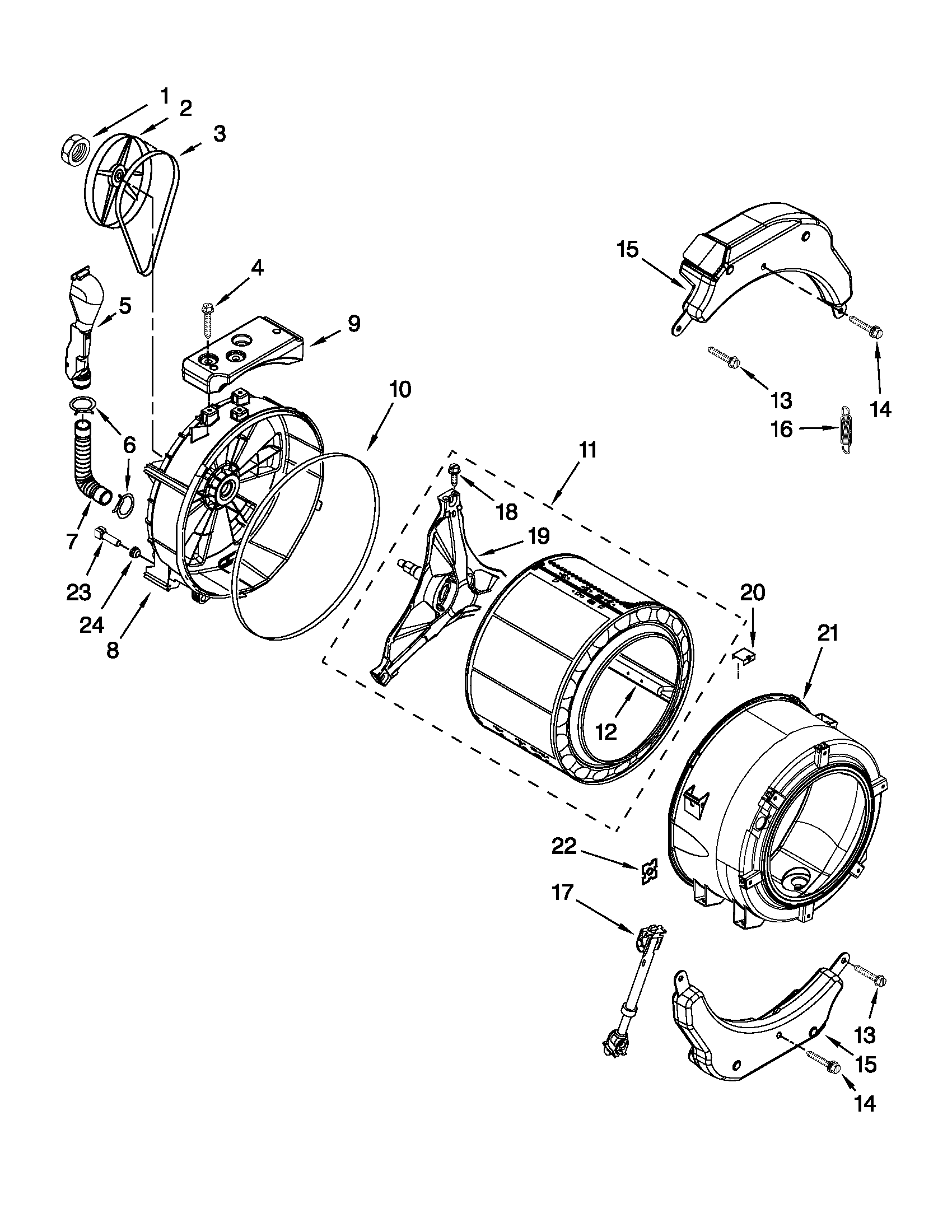 Tub and basket parts