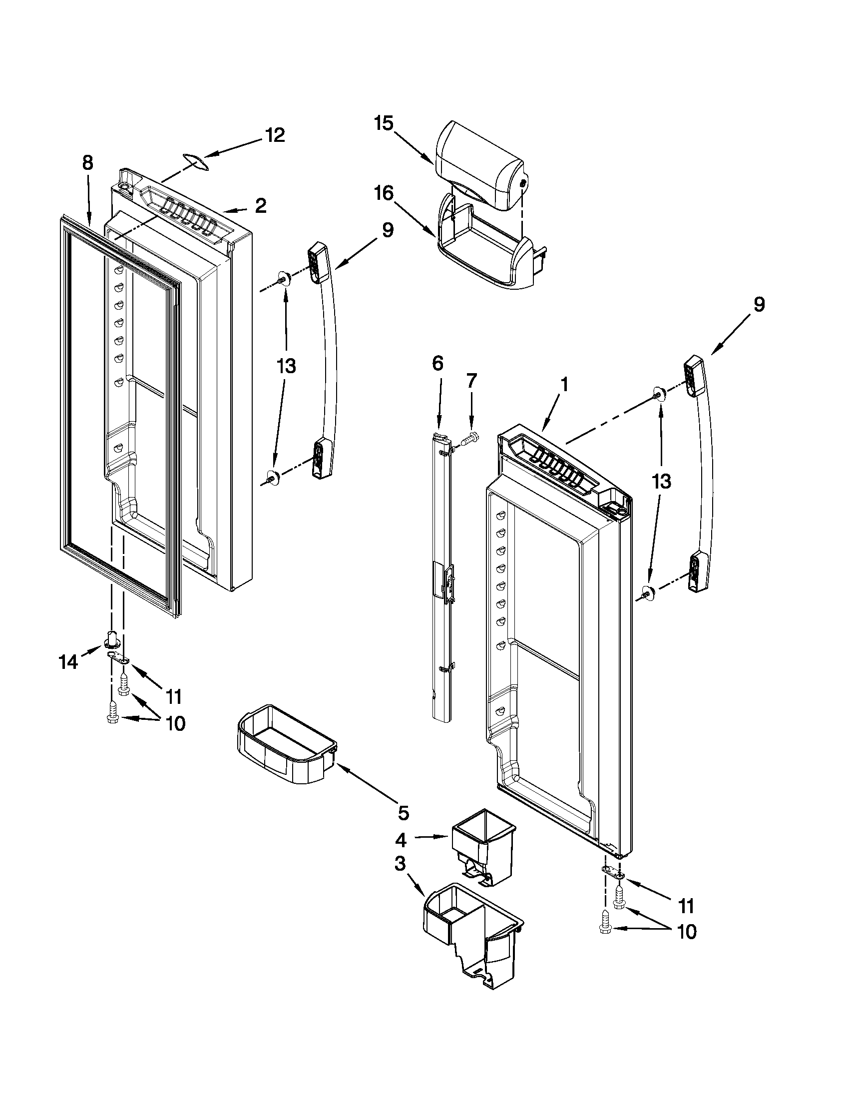 Refrigerator door parts
