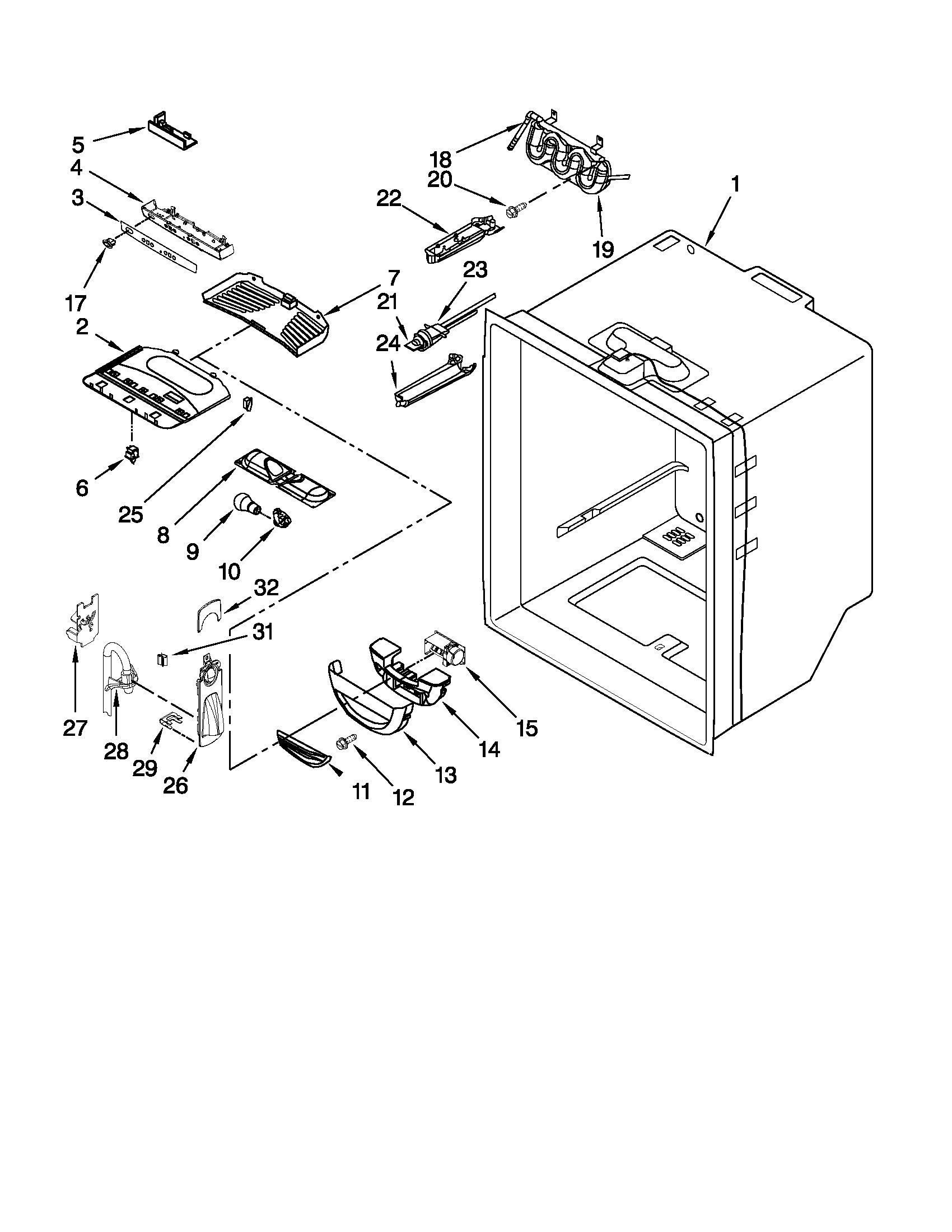 Refrigerator liner parts