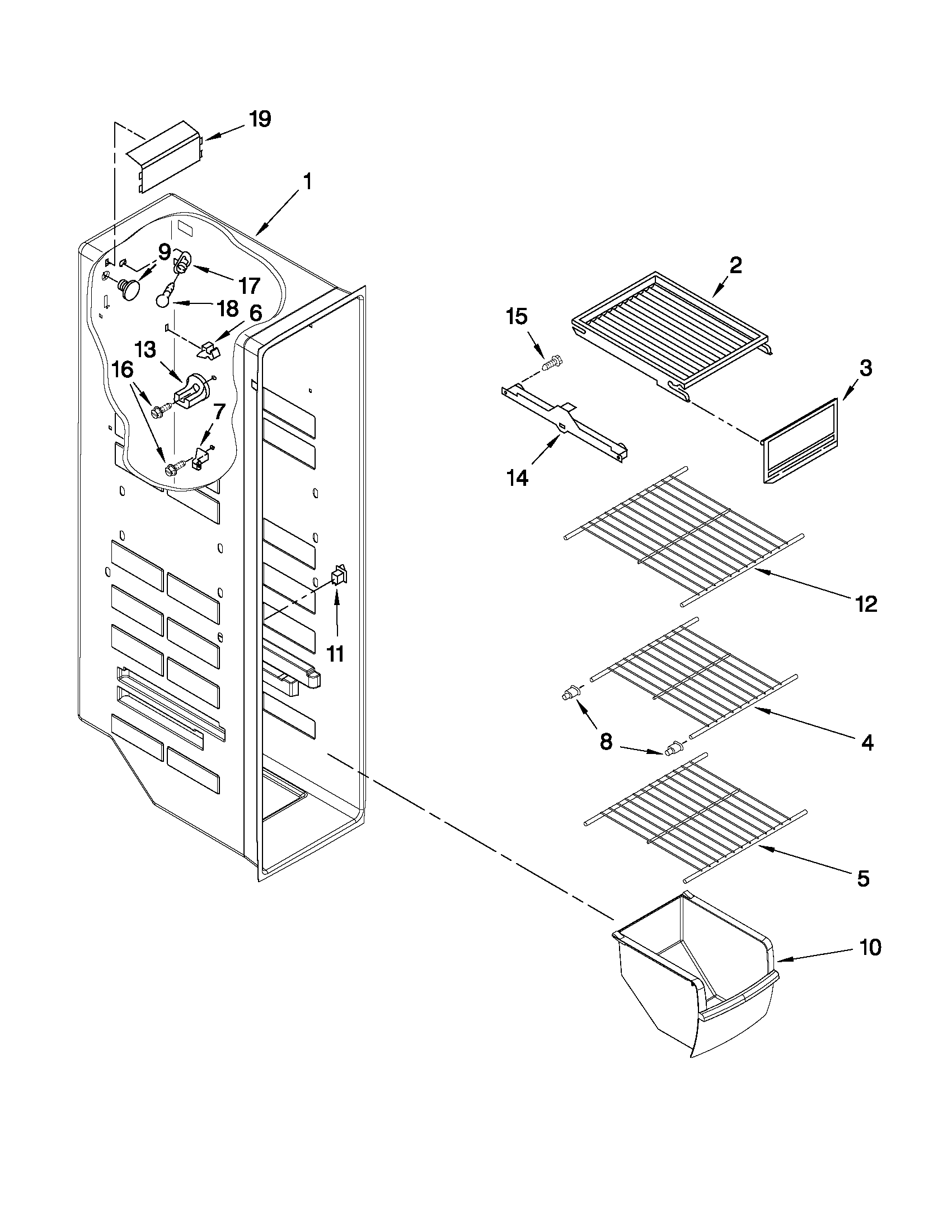 Freezer liner parts